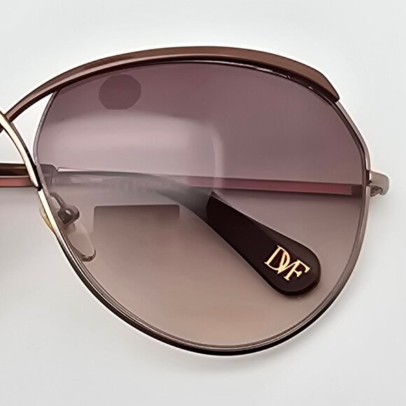 Diane Von Furstenberg DVF107S 203 Gold Frame Brown Gradient Lens Sunglasses 64mm main image 5